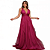 vestido longo de tule alça larga com camadas Fúcsia - Imagem 1