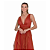 Vestido Terracota Madrinha  longo com Camadas de Tule - Imagem 2