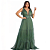 Vestido Verde Oliva para Madrinhas Três Marias laço no ombro - Imagem 1
