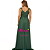 Vestido Verde Oliva Longo em Tule Sem Brilho com Fenda - Imagem 3