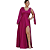 Vestido Madrinha Manga Capa em Lurex com Fenda - Imagem 1