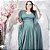 Vestido Plus Size Longo Manga Capa Fenda Lurex Madrinhas - Imagem 9