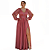 Vestido de Madrinha Rosa Canela Manga Longa em Lurex - Imagem 1