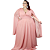 Vestido Plus Size Festa Longo com Manga Capa em Tule Ilusion - Imagem 1