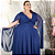 Vestido Plus Size Festa Longo com Manga Capa em Tule Ilusion - Imagem 4