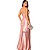 Vestido Slip Dress Rose Longo com Alça de Strass - Imagem 2