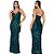 Vestido Sereia para Festa Verde Esmeralda Longo Paetê - Imagem 2