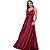 Vestido Marsala Longo Madrinha Acetinado com Alcinha - Imagem 1