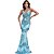 Vestido Azul Serenity Paetê Sereia - Imagem 1
