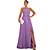 Vestido Lilás Longo Lurex Tomara que Caia com Drapeado - Imagem 1