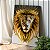 Quadro Decorativo Canvas Arte Abstrata Leão Dourado Vertical - Imagem 3