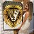 Quadro Decorativo Canvas Arte Abstrata Leão Dourado Vertical - Imagem 7