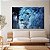 Quadro Decorativo Canvas Animal Selvagem Arte Cósmica Leão Azul Horizontal - Imagem 2