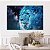 Quadro Decorativo Canvas Animal Selvagem Arte Cósmica Leão Azul Horizontal - Imagem 4