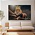Quadro Decorativo Canvas Animais Selvagens Leão Coroa Dourada Horizontal - Imagem 2