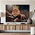 Quadro Decorativo Canvas Animais Selvagens Leão Coroa Dourada Horizontal - Imagem 4