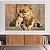 Quadro Decorativo Canvas Animais Selvagens Amor de Leão Pai e Filho Horizontal - Imagem 2
