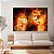 Quadro Decorativo Canvas Arte Abstrata de Leão e Leoa em Chamas Horizontal - Imagem 2