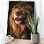Quadro Decorativo Canvas Animais Selvagens Leão Feroz Colorido Vertical - Imagem 2