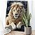 Quadro Decorativo Canvas Animal Selvagem Leão Sentado Vertical - Imagem 4