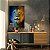 Quadro Decorativo Canvas Animal Selvagem Face Leão Colorido Amarelo e Azul Vertical - Imagem 3