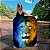 Quadro Decorativo Canvas Animal Selvagem Face Leão Colorido Amarelo e Azul Vertical - Imagem 2