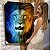 Quadro Decorativo Canvas Animal Selvagem Face Leão Colorido Amarelo e Azul Vertical - Imagem 6