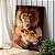 Quadro Decorativo Canvas Animais Selvagens Amor de Casal Leão e Leoa Vertical - Imagem 1