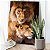 Quadro Decorativo Canvas Animais Selvagens Amor de Casal Leão e Leoa Vertical - Imagem 3