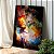 Quadro Decorativo Canvas Arte Abstrata Cósmica Leão Colorido Vertical - Imagem 4