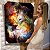 Quadro Decorativo Canvas Arte Abstrata Cósmica Leão Colorido Vertical - Imagem 6
