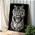 Quadro Decorativo Canvas Animal Selvagem Tigre Preto e Branco Fundo Preto Vertical - Imagem 2