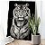 Quadro Decorativo Canvas Animal Selvagem Tigre Preto e Branco Fundo Preto Vertical - Imagem 4