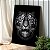 Quadro Decorativo Canvas Tigre Preto e Branco ESTRATÉGIA Letra Branca Vertical - Imagem 2