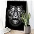 Quadro Decorativo Canvas Tigre Preto e Branco ESTRATÉGIA Letra Branca Vertical - Imagem 5