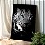 Quadro Decorativo Canvas Onça Preto e Branco Olhos Azuis SUCESSO Letra Branca Vertical - Imagem 2