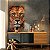 Quadro Decorativo Canvas Animal Selvagem Face Leão Olhos Verdes Vertical - Imagem 5
