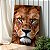 Quadro Decorativo Canvas Animal Selvagem Face Leão Olhos Verdes Vertical - Imagem 1