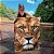 Quadro Decorativo Canvas Animal Selvagem Face Leão Olhos Verdes Vertical - Imagem 2