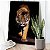 Quadro Decorativo Canvas Animal Selvagem Tigre Caminhando Fundo Preto Vertical - Imagem 2