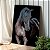 Quadro Decorativo Canvas Animal Cavalo Morrom Crina Preta Fundo Preto Vertical - Imagem 2