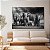 Quadro Decorativo Canvas Animais Manada De Elefantes Preto e Branco Horizontal - Imagem 2