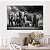 Quadro Decorativo Canvas Animais Manada De Elefantes Preto e Branco Horizontal - Imagem 3