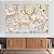 Quadro Decorativo Canvas Arte Abstrata de Alce com Chifre Dourado e Flores Horizontal - Imagem 3
