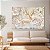 Quadro Decorativo Canvas Arte Abstrata de Alce com Chifre Dourado e Flores Horizontal - Imagem 2