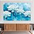 Quadro Decorativo Canvas Arte Floral Flor de Lótus Azul e Branco Horizontal - Imagem 2