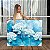 Quadro Decorativo Canvas Arte Floral Flor de Lótus Azul e Branco Horizontal - Imagem 1