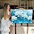 Quadro Decorativo Canvas Arte Floral Flor de Lótus Azul e Branco Horizontal - Imagem 7