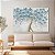 Quadro Decorativo Canvas Arte Floral Sakura Flor de Cerejeira Azul e Branco Horizontal - Imagem 4