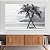Quadro Decorativo Canvas Praia com Coqueiros Preto e Branco  Horizontal - Imagem 3